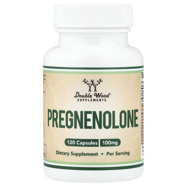 Double Wood Supplements, Pregnenolone, 120 Capsules (50 mg per Capsule)