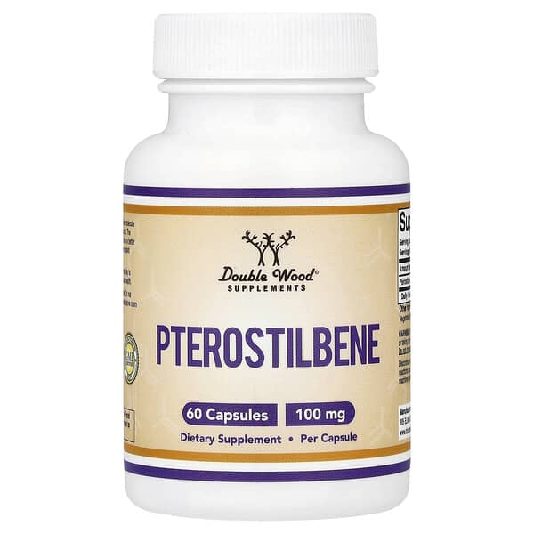 Double Wood Supplements, Pterostilbene, 100 mg, 60 Capsules