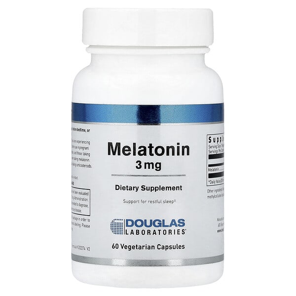 Douglas Laboratories, Melatonin, 3 mg, 60 Vegetarian Capsules