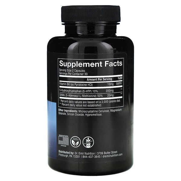Alternative view of Dr. Emil Nutrition, 5-HTP Plus with Co-Factor B6, 60 Capsules