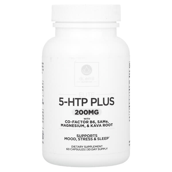 Dr. Emil Nutrition, Elite, 5-HTP Plus with Co-Factor B6, SAMe, Magnesium, & Kava Root, 60 Capsules