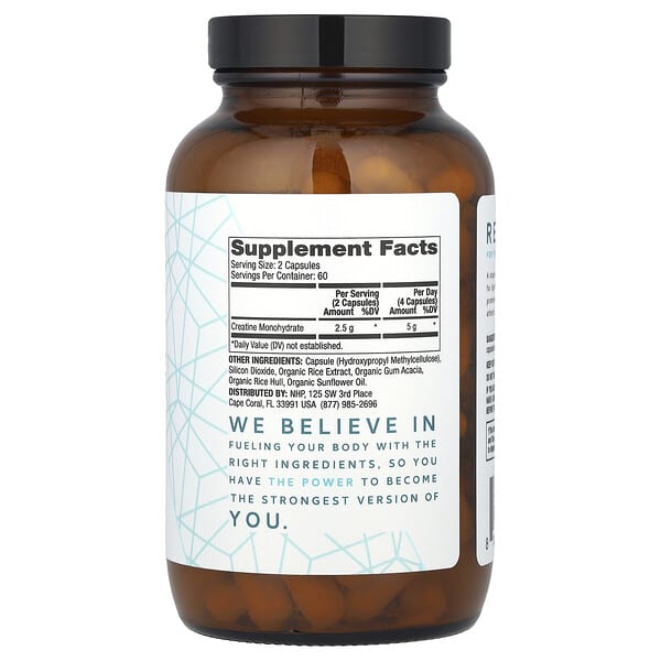 Alternative view of Dr. Mercola, Creatine Monohydrate, 120 Capsules (1.25 g per Capsule)
