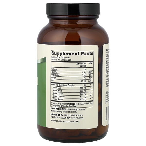 Alternative view of Dr. Mercola, Grass-Fed Beef Organ Complex, 180 Capsules