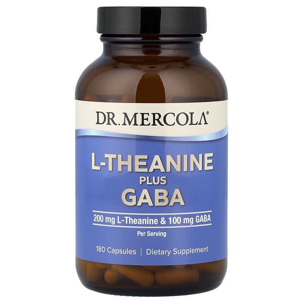 Dr. Mercola, L-Theanine Plus GABA, 180 Capsules