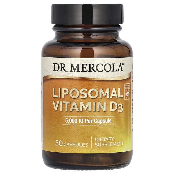 Dr. Mercola, Liposomal Vitamin D3, 125 mcg (5,000 IU), 30 Capsules