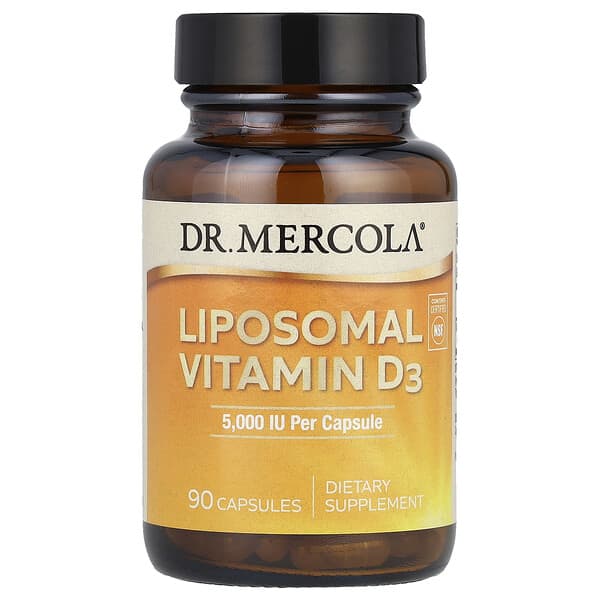 Dr. Mercola, Liposomal Vitamin D3, 125 mcg (5,000 IU), 90 Capsules