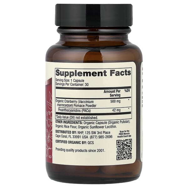 Alternative view of Dr. Mercola, Organic Cranberry with PACs, 30 Capsules