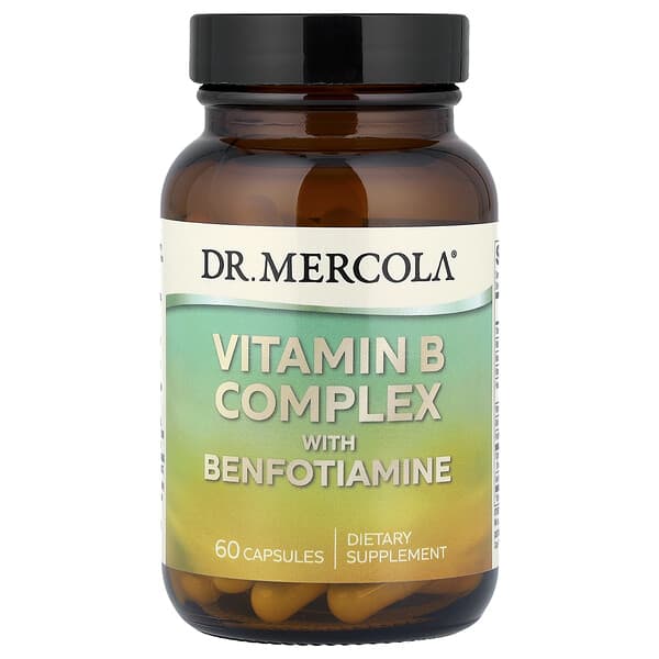 Dr. Mercola, Vitamin B Complex with Benfotiamine, 60 Capsules