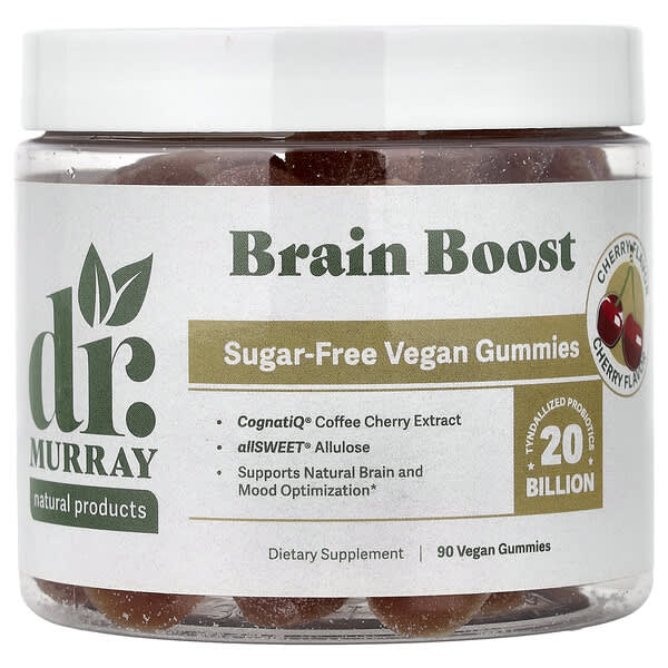 Dr. Murray's, Brain Boost Gummies, Cherry, 90 Vegan Gummies