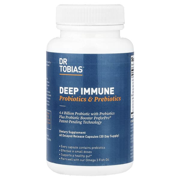 Dr. Tobias, Deep Immune, Probiotics & Prebiotics, 60 Delayed Release Capsules