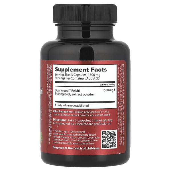 Alternative view of Dragon Herbs, Duanwood™ Reishi, 500 mg, 100 Capsules