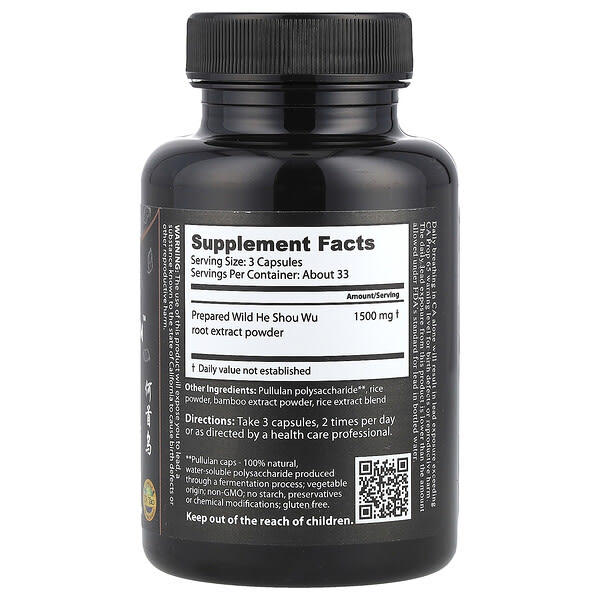 Alternative view of Dragon Herbs, He Shou Wu™, 500 mg, 100 Capsules