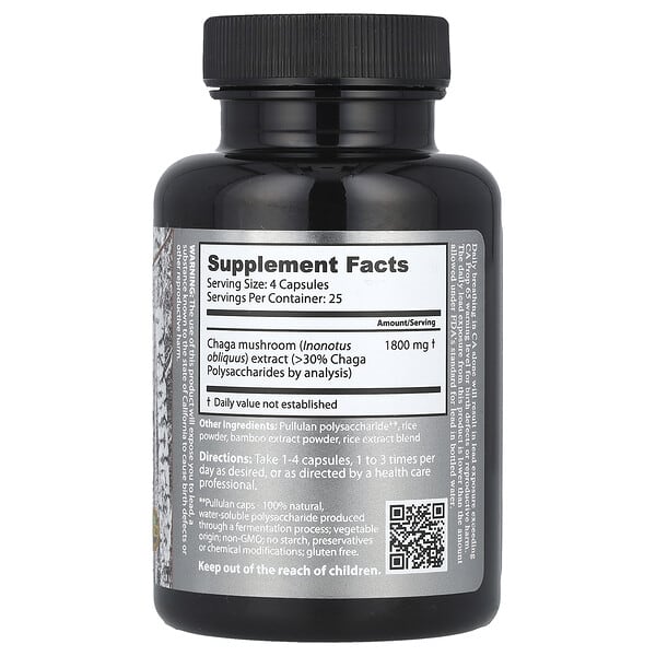 Alternative view of Dragon Herbs, Wild Siberian Chaga™, 450 mg, 100 Capsules