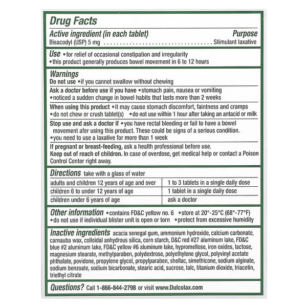 Dulcolax, Pink Laxative, 5 mg, 25 Comfort Coated Tablets 2 Dulcolax, Pink Laxative, 5 mg, 25 Comfort Coated Tablets - Ảnh 2