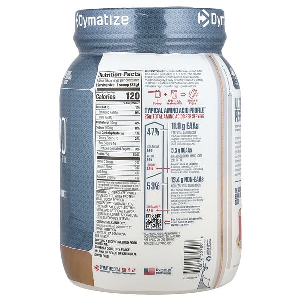 Alternative view of Dymatize, ISO100® Hydrolyzed, 100% Whey Protein Isolate, Gourmet Chocolate, 1.43 lb (650 g)