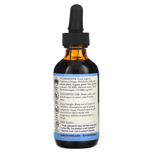 Alternative view of Eclectic Herb, California Poppy Extract, 2 fl oz (60 ml)