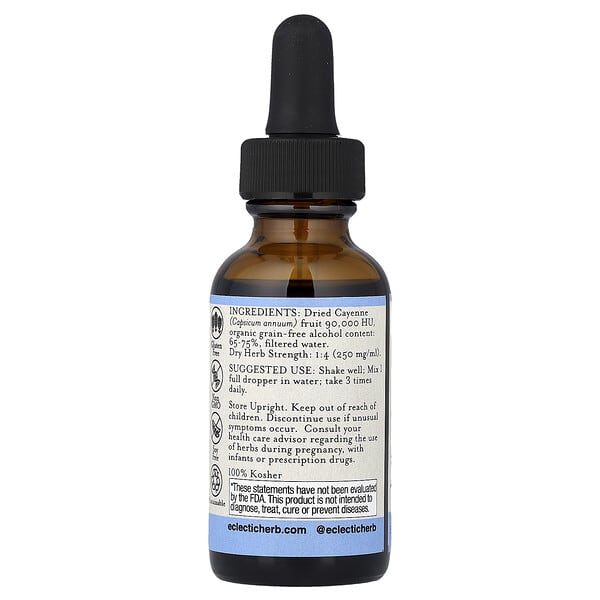 Alternative view of Eclectic Herb, Cayenne Extract, 250 mg, 1 fl oz (30 ml)