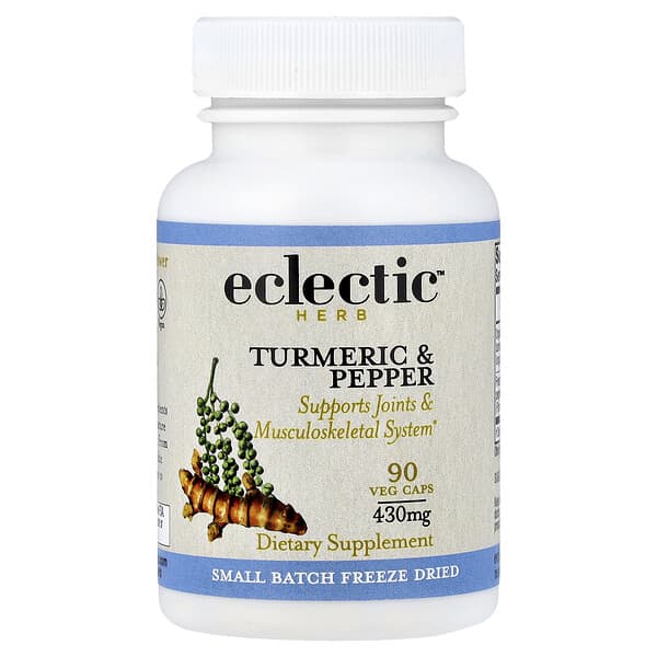 Eclectic Herb, Freeze-Dried, Turmeric & Pepper, 90 Veg Caps