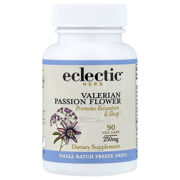 Eclectic Herb, Freeze Dried, Valerian Passion Flower, 90 Veg Caps