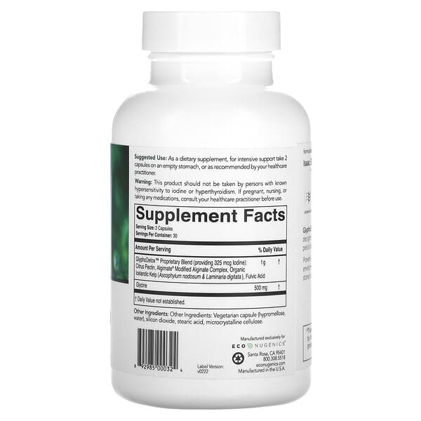 Alternative view of Econugenics, GlyphoDetox, Glyphosate + Pesticide Defense, 60 Vegetarian Capsules