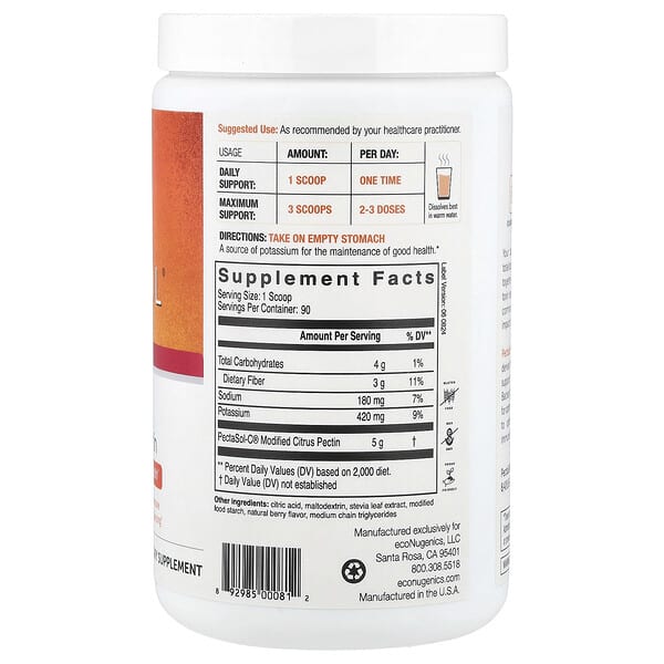 Alternative view of Econugenics, PectaSol® Modified Citrus Pectin, Berry Infusion, 19.5 oz (552 g)