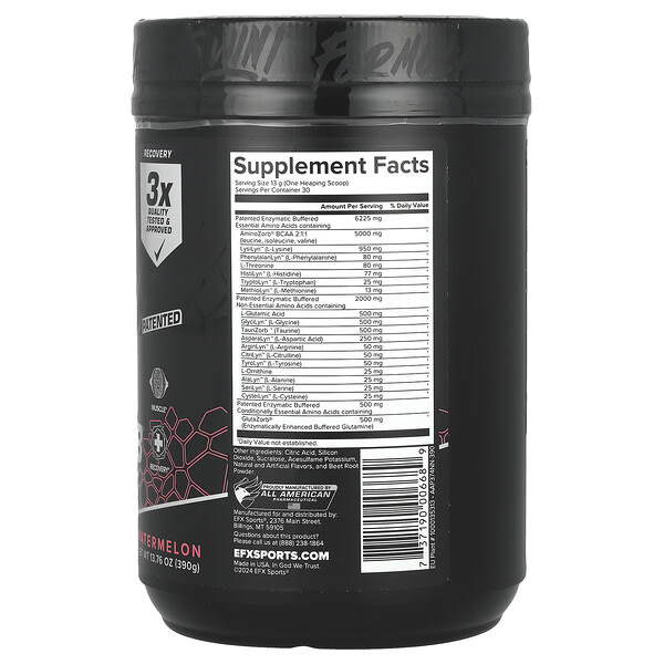 Alternative view of EFX Sports, AminoZorb® Elite 21, Watermelon, 13.76 oz (390 g)