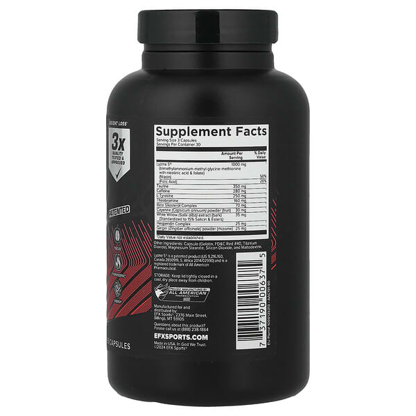 Alternative view of EFX Sports, Lean Fix Xtreme, 90 Capsules