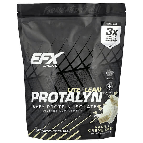 EFX Sports, Protalyn® Whey Protein Isolate, Vanilla Creme Wafer, 2 lb (907 g)