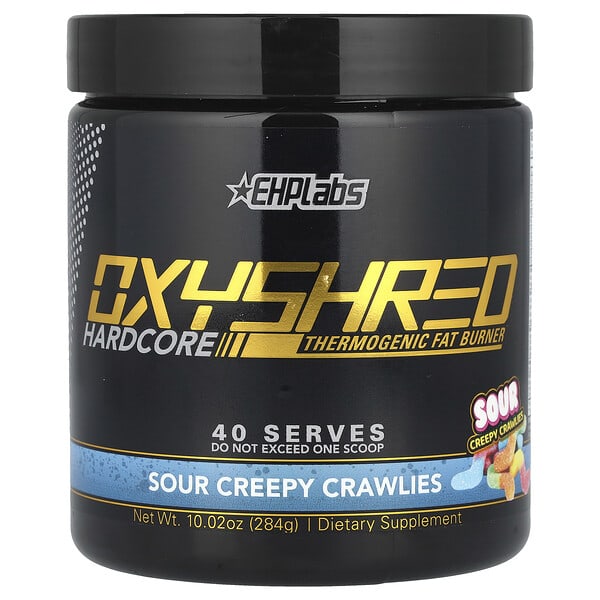 EHPlabs, OxyShred Hardcore, Thermogenic Fat Burner, Sour Creepy Crawlies, 10.02 oz (284 g)