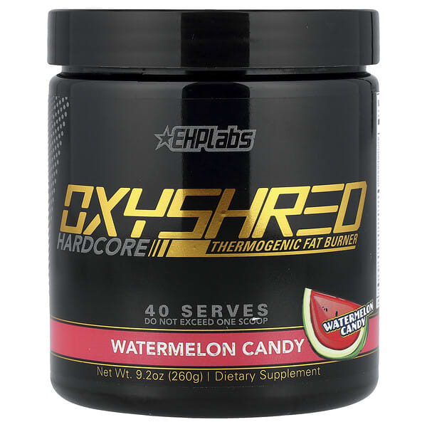 EHPlabs, OxyShred Hardcore, Thermogenic Fat Burner, Watermelon Candy, 9.2 oz (260 g)