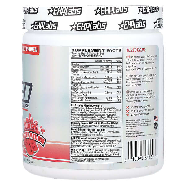 Alternative view of EHPlabs, OxyShred, Thermionic Fat Burner, Juicy Watermelon, 10.4 oz (294 g)