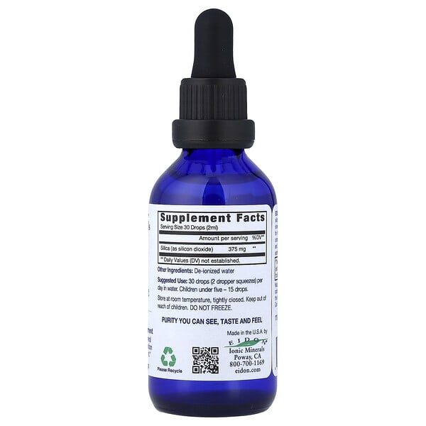 Alternative view of Eidon Ionic Minerals, Silica, Liquid Concentrate, 2 oz (60 ml)