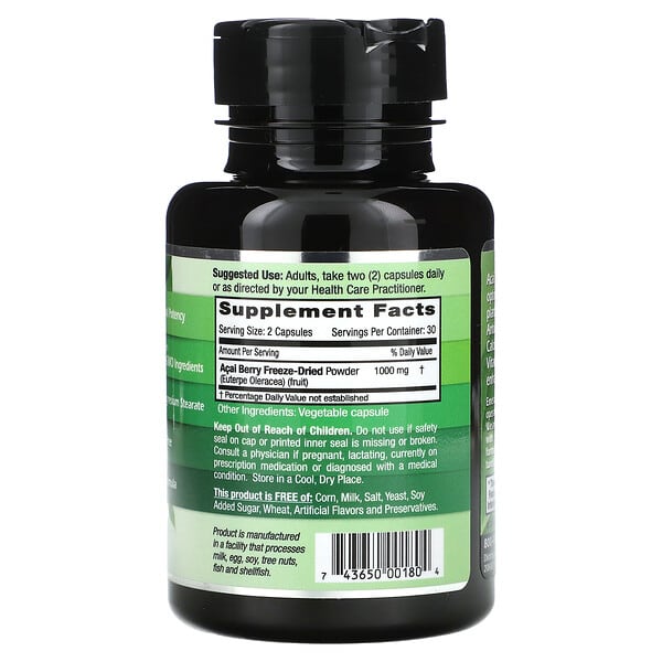 Alternative view of Emerald Laboratories, Acai Berry, 60 Vegetable Caps (500 mg per Capsule)