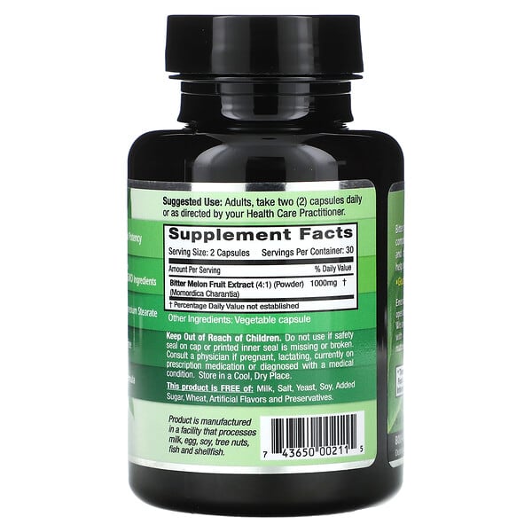 Alternative view of Emerald Laboratories, Bitter Melon, 60 Vegetable Caps (500 mg per Capsule)