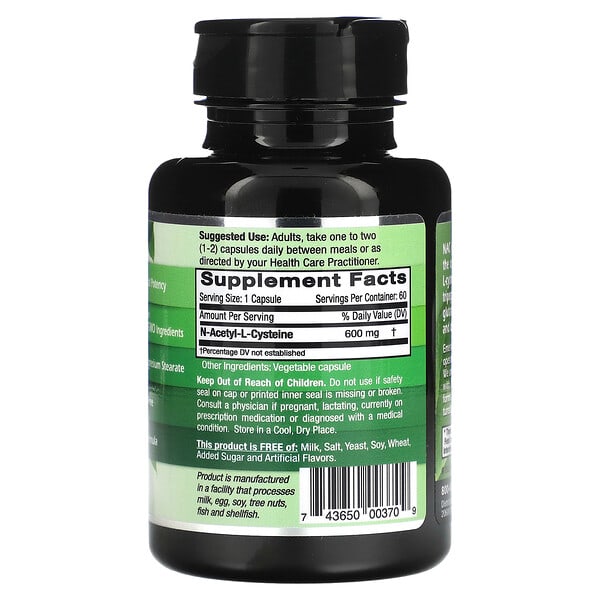 Alternative view of Emerald Laboratories, NAC Vegan, 600 mg, 60 Vegetable Caps