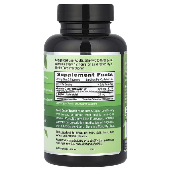 Alternative view of Emerald Laboratories, PureWay-C™+ R-Alpha Lipoic Acid, 90 Vegetable Caps