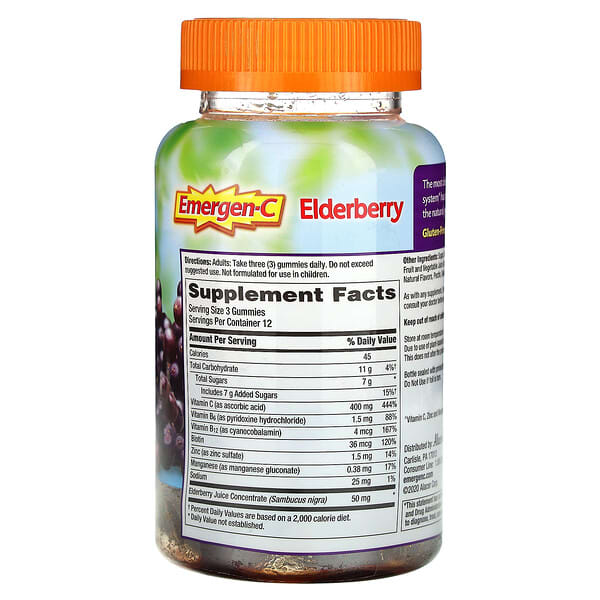 Alternative view of Emergen-C, Elderberry Gummies, 36 Gummies