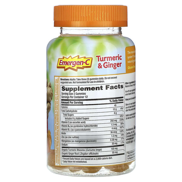 Alternative view of Emergen-C, Turmeric & Ginger, Citrus-Ginger, 36 Gummies