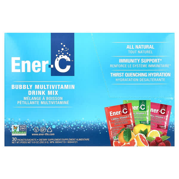Ener-C, Bubbly Multi-Vitamin Drink Mix, Variety Pack, 1,000 mg, 30 Packets, 9.9 oz (282.9 g) 4 Ener-C, Bubbly Multi-Vitamin Drink Mix, Variety Pack, 1,000 mg, 30 Packets, 9.9 oz (282.9 g)