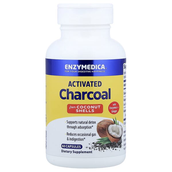 Enzymedica, Activated Charcoal, 60 Capsules