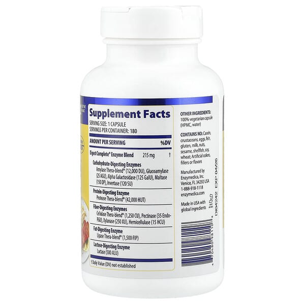 Alternative view of Enzymedica, Digest Complete®, 180 Capsules