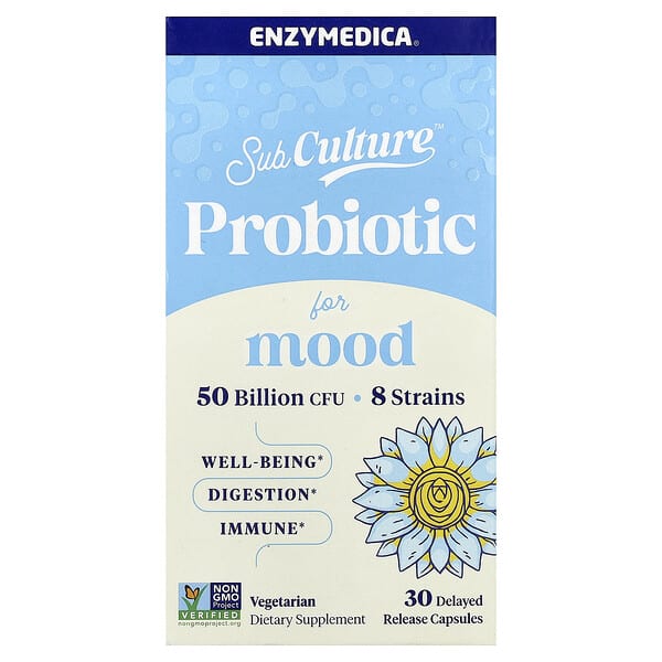 Enzymedica, SubCulture™ Probiotic For Mood, 30 Delayed Release Capsules