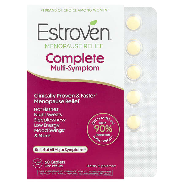 Estroven, Complete Multi-Symptom Menopause Relief, 60 Caplets
