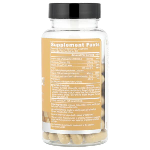Alternative view of Eu Natural, My Head!, Feverfew & B Vitamins +, 60 Vegetarian Capsules