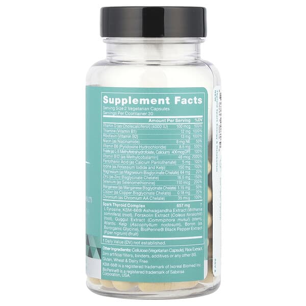 Alternative view of Eu Natural, Thyroid Spark, Selenium & L-Tyrosine Multi, 60 Vegetarian Capsules