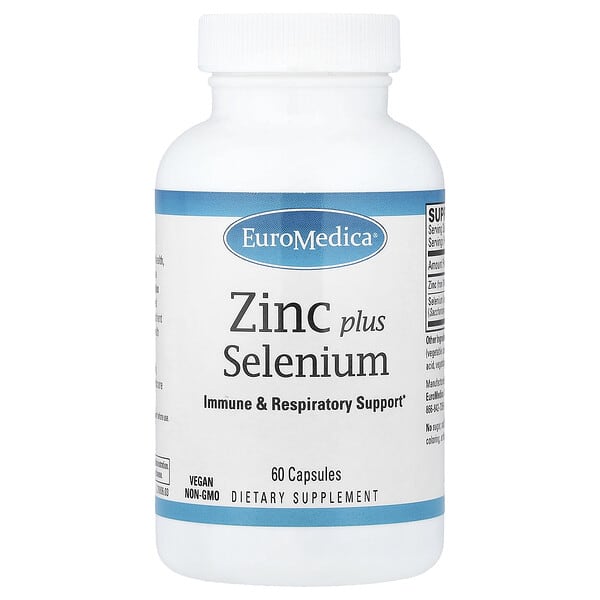 EuroMedica, Zinc Plus Selenium, 60 Capsules