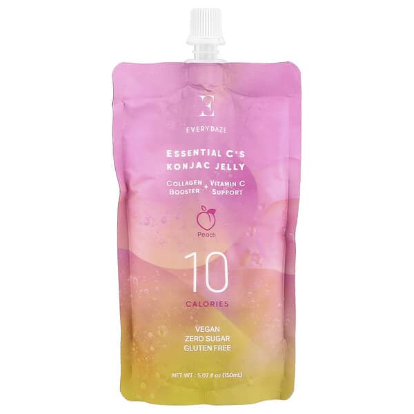 Everydaze, Essential C's Konjac Jelly, Peach, 5.07 fl oz (150 ml) 3 Everydaze, Essential C's Konjac Jelly, Peach, 5.07 fl oz (150 ml)