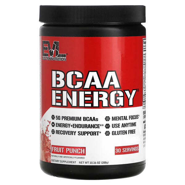 EVLution Nutrition, BCAA Energy®, Fruit Punch, 10.16 oz (288 g)