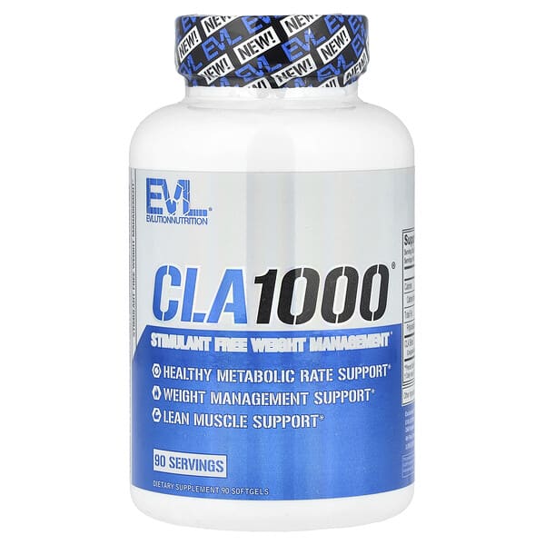 EVLution Nutrition, CLA1000®, Stimulant Free Weight Management, 90 Softgels (1,000 mg per Softgel)