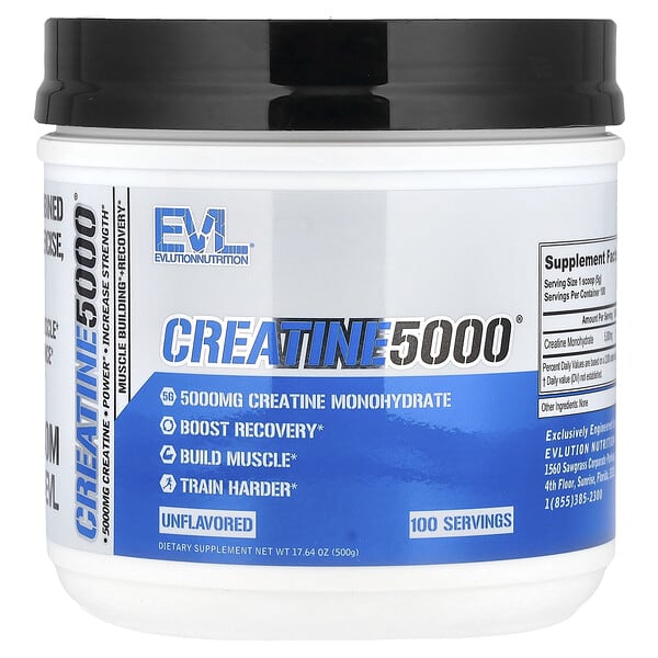 EVLution Nutrition, Creatine5000®, Unflavored, 17.64 oz (500 g)